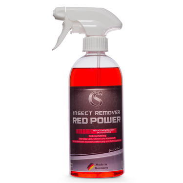 Insect remover red power Gel 0,5 L ist problemlos auf Glas, Lack, Chrom und Kunststoff einsetzbar I Insekten-Entferner extra stark